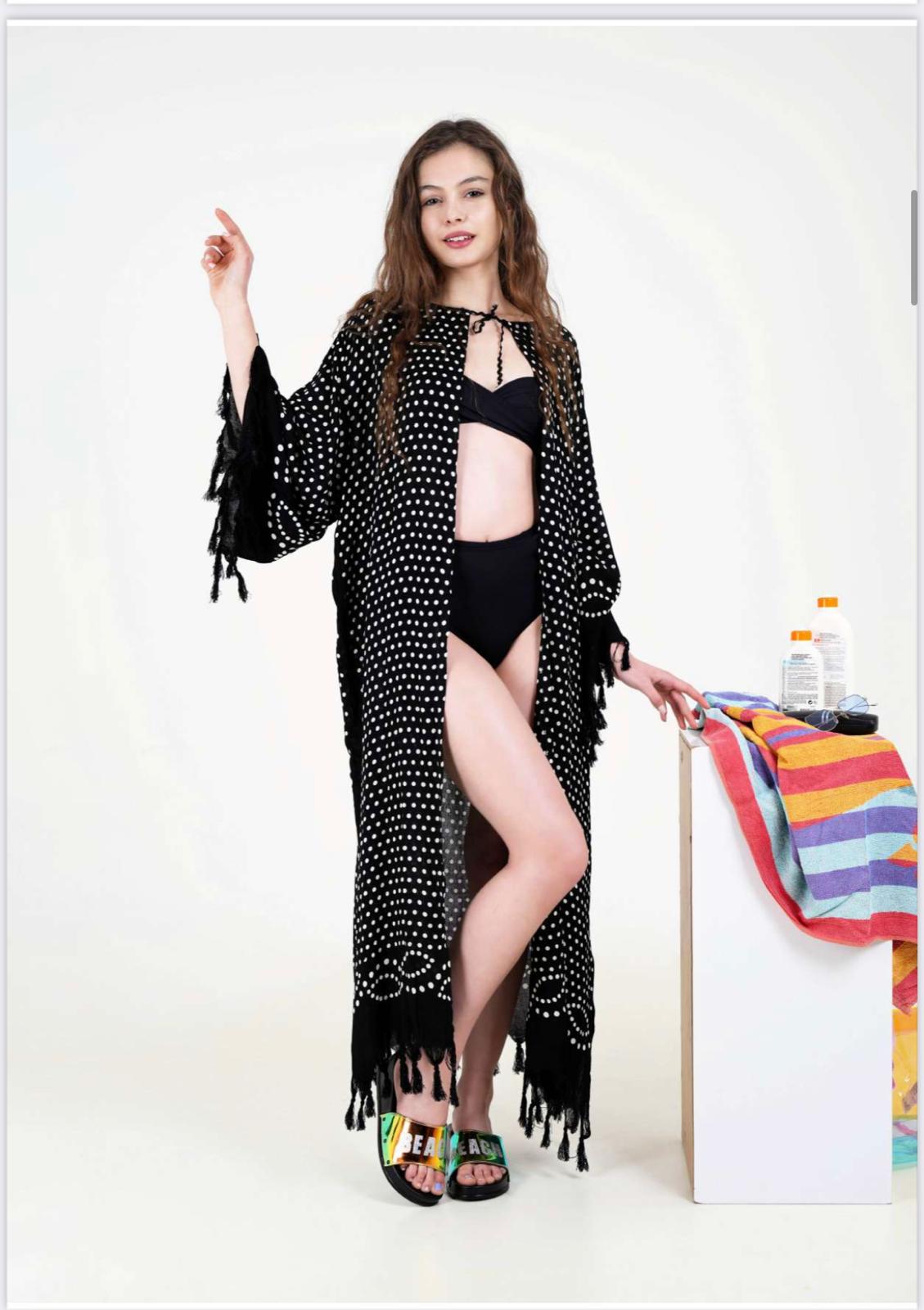 Puantiye kaftan - Görsel 1