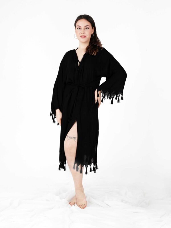 Unytekstil Düz siyah model kaftan